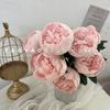 10 cachos de peônias de flores artificiais embrulhados em peônia núcleo peônia ocidental ornamentos de flores para mesa de jantar em casa parede de flores de casamento flores falsas