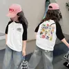 Camiseta de Verano para Niña de Manga Corta 100% Algodón Nuevo Estilo 2026 Camiseta Fina de Verano con Media Manga para Niños Niñas t