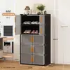 Zapatero Simple con Doble Puerta, Gabinete de Almacenamiento Multicapa para Uso Doméstico, Atractivo Zapatero a Prueba de Polvo para Uso en Interiores, Venta al por Mayor para Exportación
