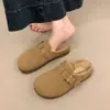 Sandálias Birkenstock Peludas de Solado Grosso para Mulheres, Quentes para Outono/Inverno, Meias-pantufas Fechadas para Uso Externo, Novo Estilo 2026, de Calçar, Pantufas de Algodão com Forro de Fleece