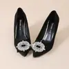 Sapatos de Salto Alto Plataforma Wedge de Trabalho Fashion Sexy com Strass 2026 Novo Estilo 35-43 Tamanho Grande Sapatos Femininos Ponta Fina Doce Sapatos de Salto Único