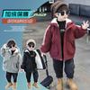 Parka de Invierno para Niños con Forro de Felpa y Piel de Conejo, Chaqueta Gruesa para Niños de Otoño Profundo e Invierno, Abrigo Moderno para Niños Pequeños y Jóvenes