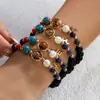 Pulseira de Contas com Pedras Naturais dos Doze Signos do Zodíaco, Nova e Criativa, Joia de Aço Inoxidável Moderna e Versátil, Adequada para Homens e Mulheres