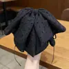 Exquisito Pasador para Cola de Caballo con Lazo de Satén y Pedrería Negra, Pinza para el Cabello de Lujo Ligero Estilo Francés Moda Estrellada para Media Cola