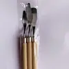 Raspador de Arte, Espátula para Pintura a Óleo, Conjunto de 5 Peças de Aço Inoxidável para Mistura de Cores Tinta Guache, Ferramentas Multifuncionais de Madeira Sólida para Pintura a Óleo Pastel