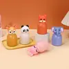 Nueva taza aislante con cabeza de animal de dibujos animados, taza de agua de acero inoxidable moderna y linda, taza creativa y elegante para estudiantes