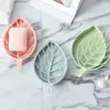 Caja de Jabón Creativa de Doble Capa Plástico Baño Escurridor Estante para Jabón Baño Soporte para Jabón Forma de Hoja Estante de Almacenamiento Caja de Jabón