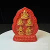 Pedra Luminosa Deus da Riqueza Cinco Famílias Deus da Riqueza da Estrada Copo de Água Vermelho Ferramenta de Ritual Tântrico Preto Prato de Oferta para Atrair Fortuna Copo Amarelo Ornamento de Templo Budista