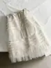 Comercio Exterior 2026 Nuevo Estilo Coreano Falda Suave tipo Pastel Falda de Malla de Cintura Alta en Color Albaricoque Versátil Casual Falda Midi