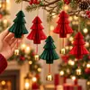 Adorno Creativo de Mini Árbol de Navidad de Panal Plegado de Origami para Decoración de Escena Navideña Colgante