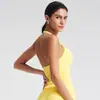 Top de yoga cruzado estilo europeo y americano con cuello halter y sujetador incorporado, cuello en V, ropa deportiva para fitness, diseño sin espalda, top de yoga con sensación de segunda piel para mujer