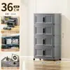Armario de Almacenamiento Plegable sin Instalación de Color Gris Creativo para Uso Doméstico con Puertas Dobles para Juguetes, Artículos Varios y Ropa