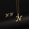 Pendientes de Alfabeto de 26 Letras Minimalistas y Elegantes Estilo Coreano, Collar de Exportación Simple de Lujo Ligero de Nicho Europeo y Americano