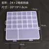 Caja de Almacenamiento de 24 Compartimentos Caja de Plástico PP Contenedor Transparente con Compartimentos Arte de Uñas Pedrería Cuentas Para Cuentas Pequeños Accesorios de Joyería Directo de Fábrica
