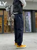 Pantalones Casuales Holgados Cónicos de Etiqueta Blanca Pequeña Triángulo Blanco Funcionales Nuevos de Primavera y Otoño Pantalones Cargo Americanos Mismo Estilo para Hombres y Mujeres