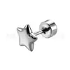Jiangtai F136 Titanio Presión de Aceite Forma de Rayo Estrella Disco Redondo Tapón para el Oído Arete Stud Cuerpo de Aleación de Titanio G23 Joyería para Piercing