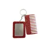 Nuevo Llavero Peine Rectangular con Purpurina, Aspecto de Alta Gama, Accesorio para Bolso, Mini Peine, Espejo, DIY, Transfronterizo