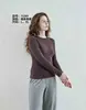 Capa base de cachemir de Cachemira con cuello redondo 11289, nuevo top suave de una sola pieza otoño/invierno