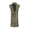 Ins ropa de mujer estilo europeo y americano transfronteriza bufanda con estampado animal vestido mini plisado decorado 7849400051