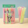 Jia Yan tipo cuchara popote plástico pp desechable con cuchara doble uso creativo color para batidos de frutas popote mezclador