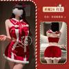 Lencería Sexy Personalizada Uniforme Navideño Tentación Invierno Camisón de Felpa Año Nuevo Camisón con Tirantes Pareja Coqueteo