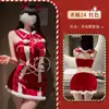 Amor Ropa Interior Sexy Uniforme Traje Sexy de Navidad Uniforme Falda Roja de Tirantes de Felpa Traje de Pura Pasión