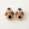 Zapatos Gruesos de Lana de Cordero Antideslizantes para Bebés y Niños Pequeños, Zapatos de Suela Suave y Calcetines para Bebés y Niños Pequeños, Lindos Zapatos de Algodón con Perro