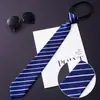 Corbata para Hombre de Negocios Cremallera Perezosa Fácil de Tirar Boda Traje de Novio Profesional Negro para Hombre Sin Nudo