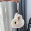 Em estoque pelúcia pequeno coelho de jade chaveiro de carro pingente adorável boneco de desenho animado mini pele de vison coelho de jade pingente