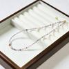 Otoño e Invierno Nuevo Collar de Fluorita Degradada Fresca Cadena Clavicular con Cuentas de Cristal de Perla de Agua Dulce Natural Collar de Piedra Yema de Huevo