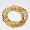 Pulsera de Cristal Amarillo Natural Torre de Cristal para Mujer, Pulsera de Moda Versátil Casual con Cuentas de Concha Blanca al por Mayor