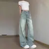Jeans Retro Americanos de Cintura Alta y Pierna Ancha para Mujer, Nuevo Estilo Otoño 2025, Ajuste Holgado Casual, Pantalones Rectos con Caída Adelgazante