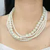 Joyería Transfronteriza Europea y Americana, Collares de Cuentas Envueltas de Personas Tendencia, Collares Creativos de Perlas Tejidas Multicapa para Mujeres al por Mayor