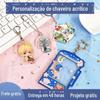 Chaveiro de acrílico esculpido em CNC Pingente DIY Pingente de desenho animado transparente Cartão de pé de desenho animado Chaveiro periférico atacado