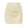 Falda Lápiz Plisada de Color Sólido Amazon Estilo Europeo y Americano Sexy de Cintura Alta con Cremallera Falda de Satén Ropa para Mujer Bodycon Sexy