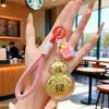 Llavero de Bolsita de la Suerte de Oro Puro 999 Estilo Dibujos Animados para Mujeres, Cadena para Teléfono Móvil, Colgante para Bolsos, Decoración de Coche