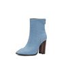 Botas de mujer europeas y americanas de gran tamaño, con cabeza cuadrada, tacón alto grueso, botas cortas, comercio exterior transfronterizo 74-5