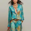 Conjunto de Moda Transfronterizo Independiente Europeo y Americano Otoño/Invierno 2026 para Mujer: Conjunto de Dos Piezas de Top Casual Estampado Francés y Pantalón Largo