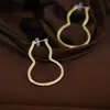 Cabaça Milenar Clipe de Orelha Indolor Brincos Espirais Integrados de Alto Padrão Sem Furo em Ouro, Design Minimalista de Luxo Leve
