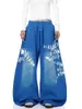 Pantalones de Chándal Casuales con Estampado de Letras Retro Americano para Mujer 2026 Primavera y Verano Nuevo Estilo Holgados Versátiles de Pierna Ancha Largos Modernos