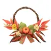 Guirnalda del Festival de la Cosecha, Guirnalda Decorativa de Flores Amarillas Pequeñas Simuladas para Puerta de Patio, Arte Floral Colgante de Pared para el Hogar del Festival de Otoño