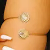 Pulsera de Brazo Superior Abierta Ajustable Pulsera de Muñeca de Brazo Superior Pulsera para Mujer Estrella de Mar Alienígena Perla de Imitación Vacaciones Marinas Transfronterizas Europea y Americana