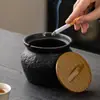 Cenicero doméstico vintage con tapa anti-ceniza, cenicero de estilo antiguo para mesas de té y salas de estar, hecho de cerámica de ceniza y cerámica gruesa