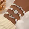 Venta Caliente Transfronteriza Europea y Americana Símbolo Ilimitado Diamante Pulsera de 8 Palabras Pulsera Creativa Retro de Aleación Pulsera de Mariposa Joyería