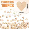 100 Peças de Coração de Madeira Paulownia em Branco para DIY Decorações de Coração de Madeira para Aniversário, Casamento, Presentes de Natal