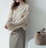 Suéter suave de mohair para bebé, pegajoso, de hombros descubiertos, 2023 otoño e invierno, nuevo top de punto para mujer