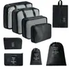 Bolsa de almacenamiento para viajes transfronterizos, set de neceser, bolsa de almacenamiento organizadora de ropa para equipaje de siete piezas, bolsa de almacenamiento de viaje