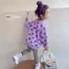Sudadera Dulce con Estampado Completo de Corazones para Niñas, Atuendo de Otoño para Niños Pequeños, Bonita Sudadera de Manga Larga Estilo Coreano para Uso en Exteriores