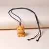Colar Pingente para Pescoço Thuja Taihang Esculpido Doze Signos do Zodíaco Colar Pingente para Pescoço Criativo Esculpido à Mão Doze Signos do Zodíaco