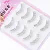 Pestañas postizas de tallo transparente con simulación natural para principiantes, fáciles de pegar, pestañas para maquillaje de novia, pestañas de belleza, cinco pares